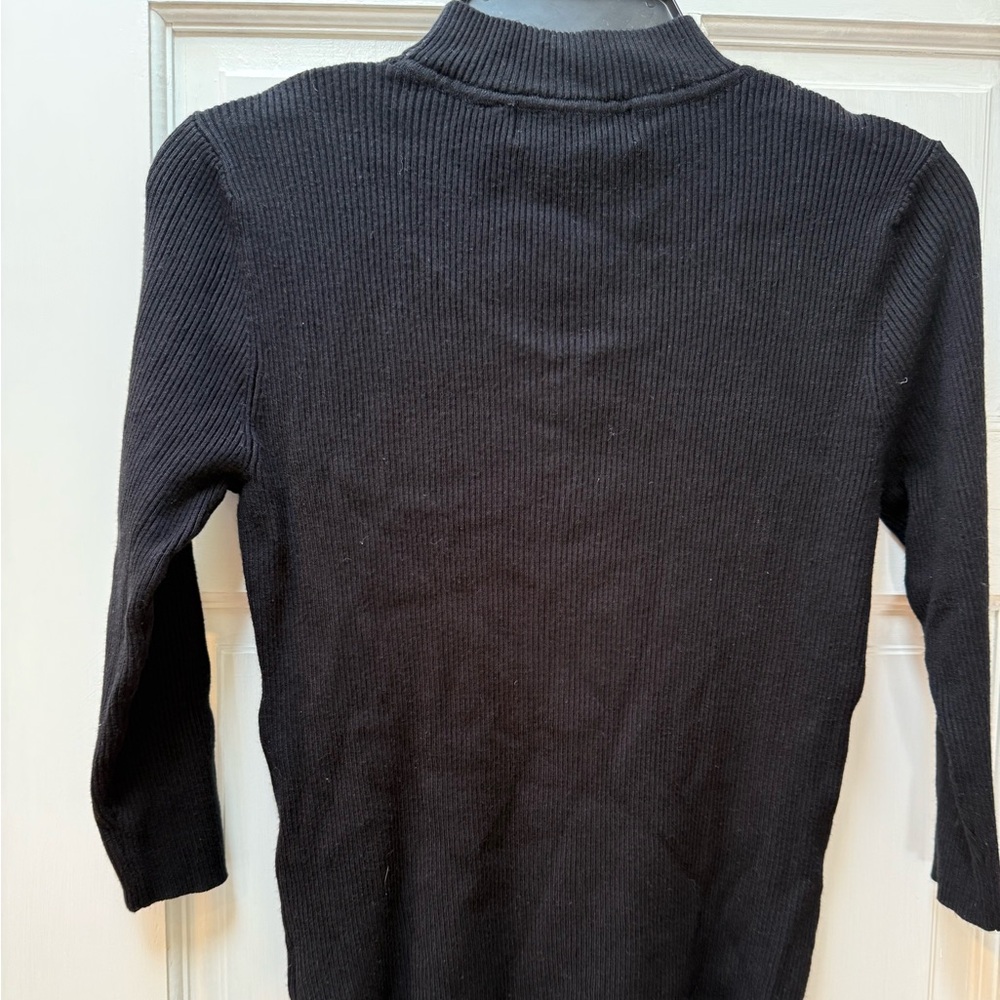525 America Black Ribbed Knit Top